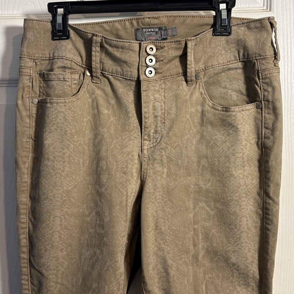 Torrid Jeggings Tan Snake Skin Print Stretch Jeans Size 12R